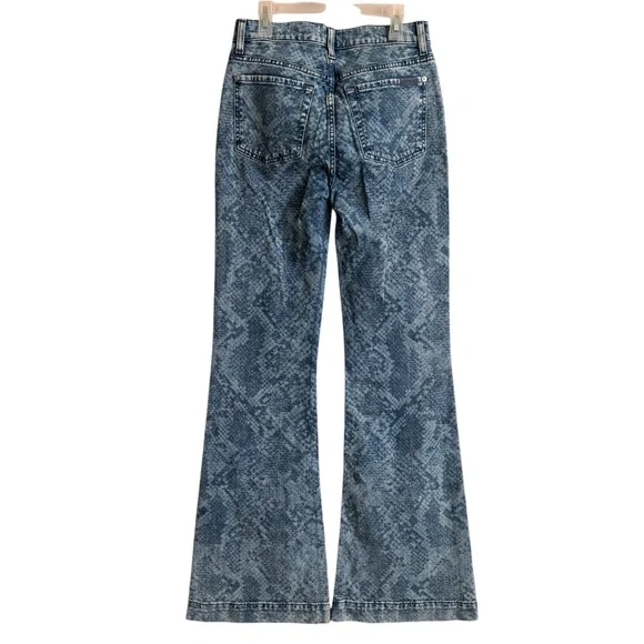 7 For All Mankind Ginger Laser Snake Print Wide Leg Jeans